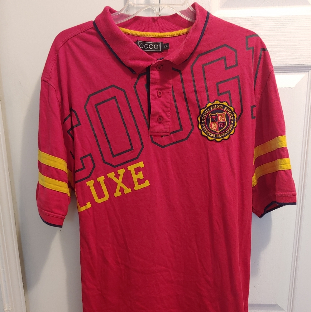 Coogi Collection Red-Yellow Strip S. Sleeve Polo